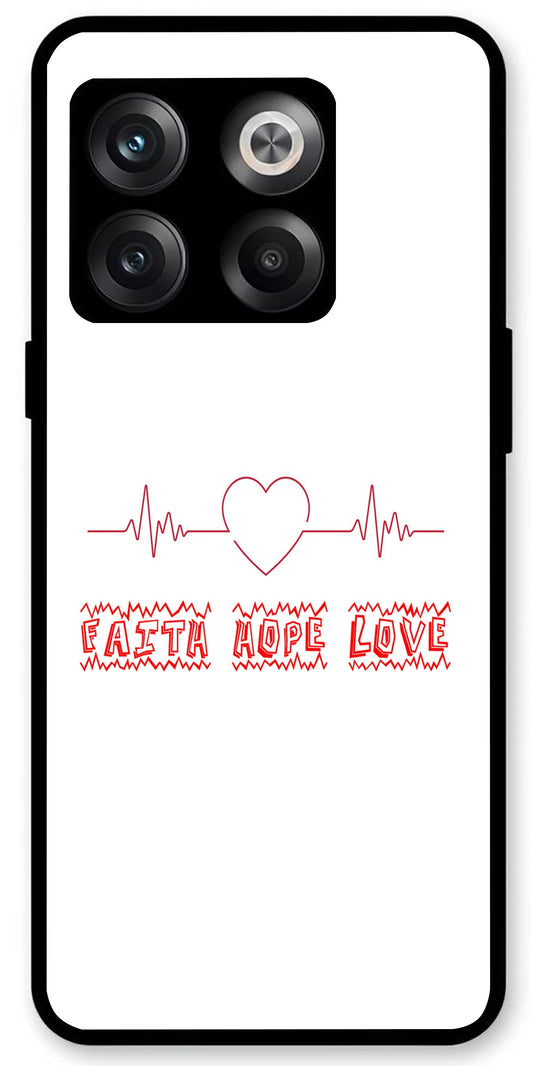 Faith Hope Love Unbreakable Metal Back Case Mobile Cover with 4 Side Protection and Soft TPU Sides for OnePlus10T