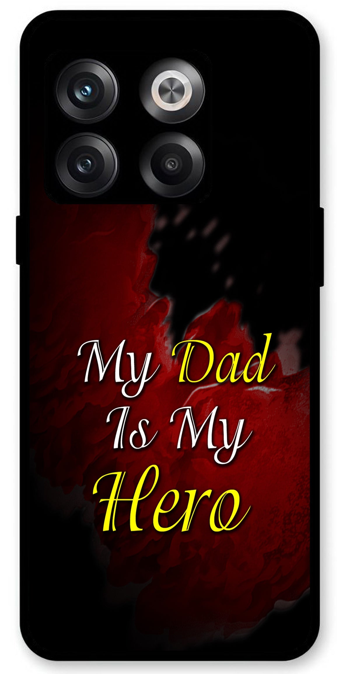 My Dad is My Hero Unbreakable Metal Back Case Mobile Cover with 4 Side Protection and Soft TPU Sides for OnePlus10T