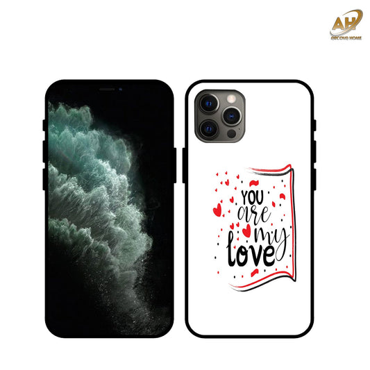 You are My Love Unbreakable Metal Back Case Mobile Cover with 4 Side Protection and Soft TPU Sides for Apple iphone 12 Pro Max