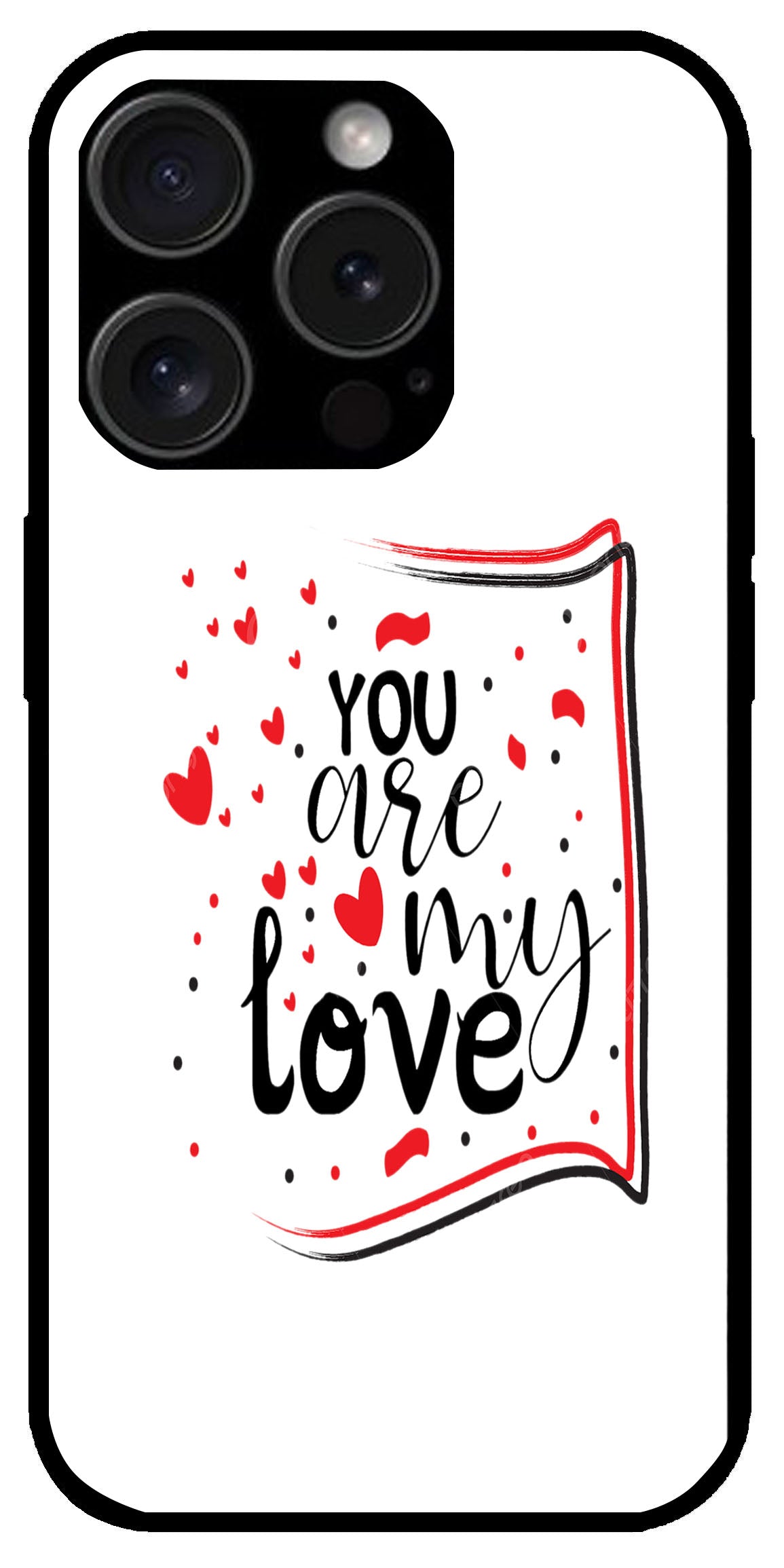 You are My Love Unbreakable Metal Back Case Mobile Cover with 4 Side Protection and Soft TPU Sides for Apple iPhone 15 Pro