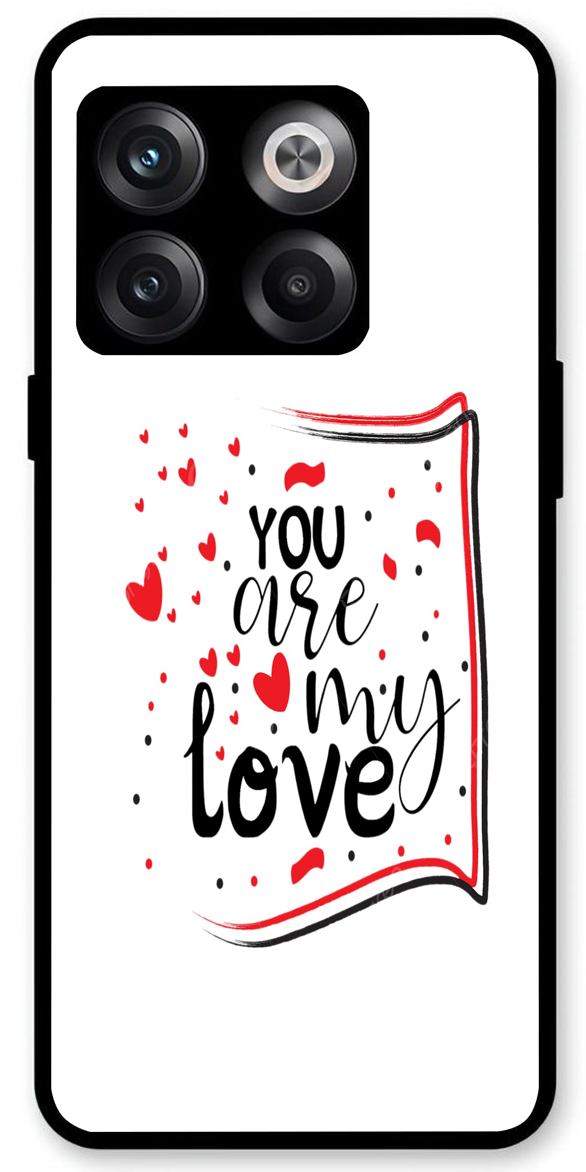 You are My Love Unbreakable Metal Back Case Mobile Cover with 4 Side Protection and Soft TPU Sides for OnePlus10T