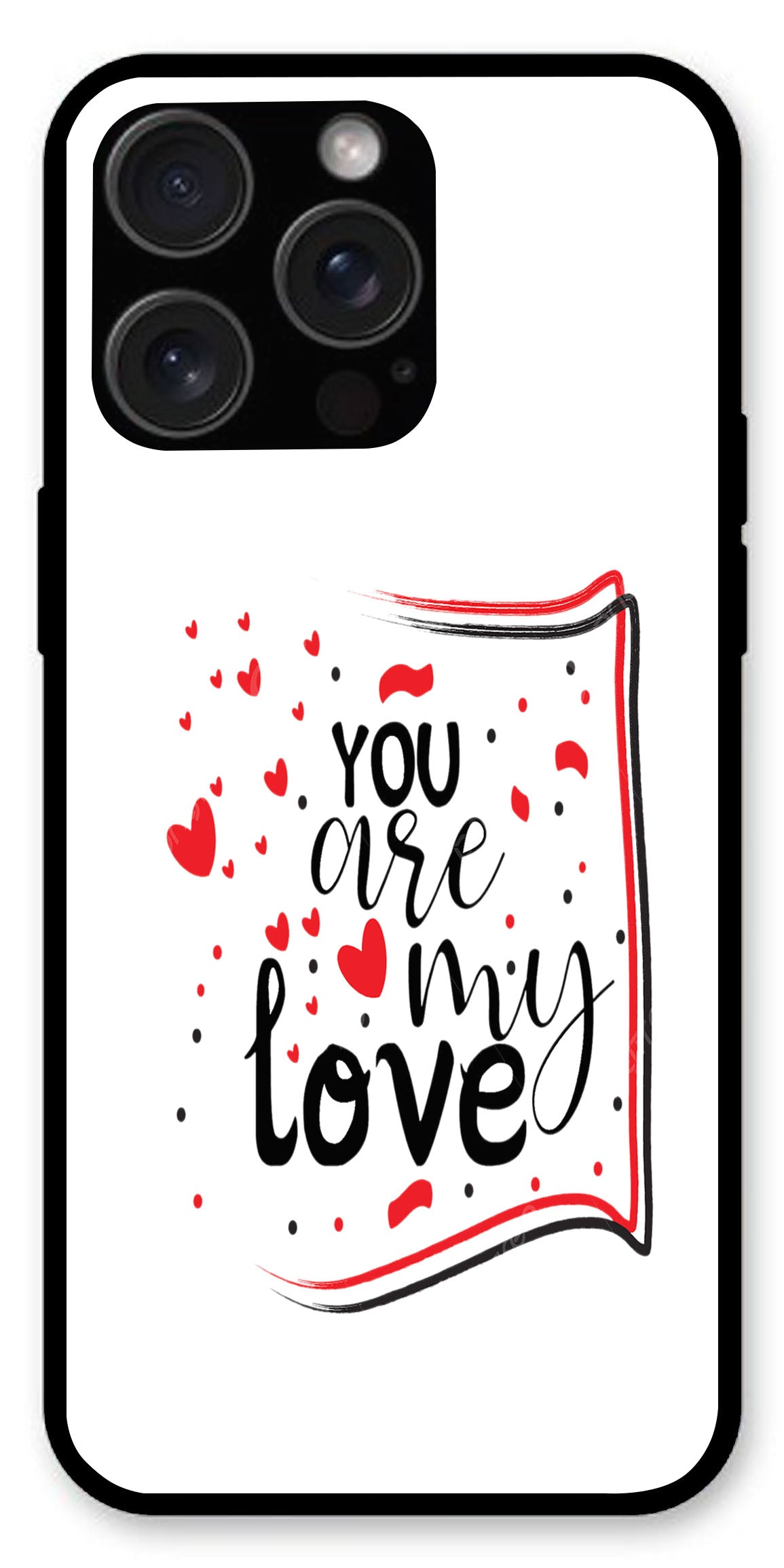 You are My Love Unbreakable Metal Back Case Mobile Cover with 4 Side Protection and Soft TPU Sides for Apple iPhone 15 Pro Max