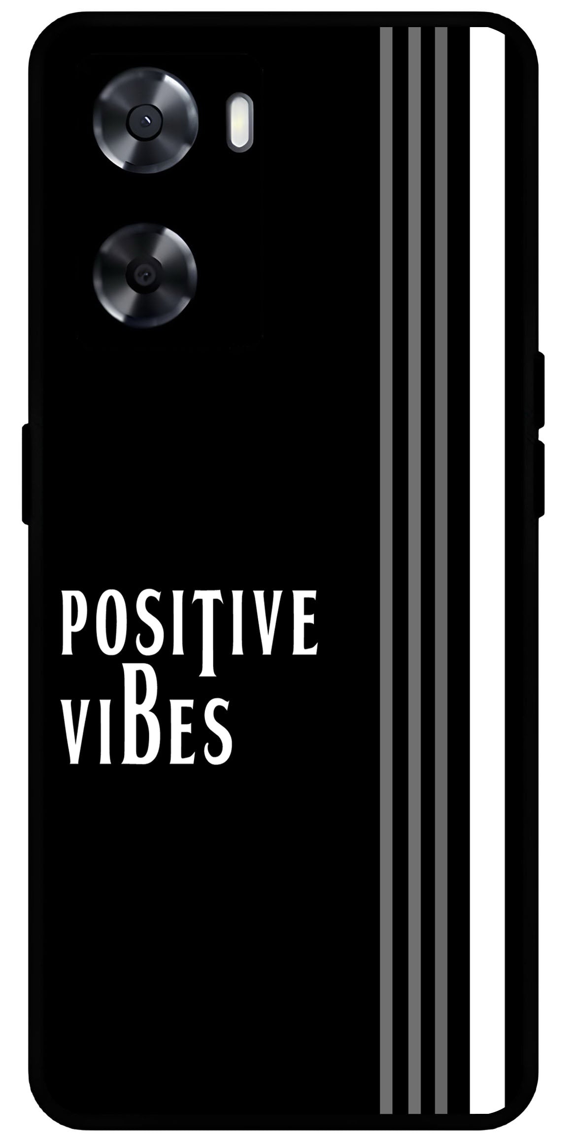 Positive Vibes Unbreakable Metal Back Case Mobile Cover with 4 Side Protection and Soft TPU Sides for OnePlus Nord N20 SE