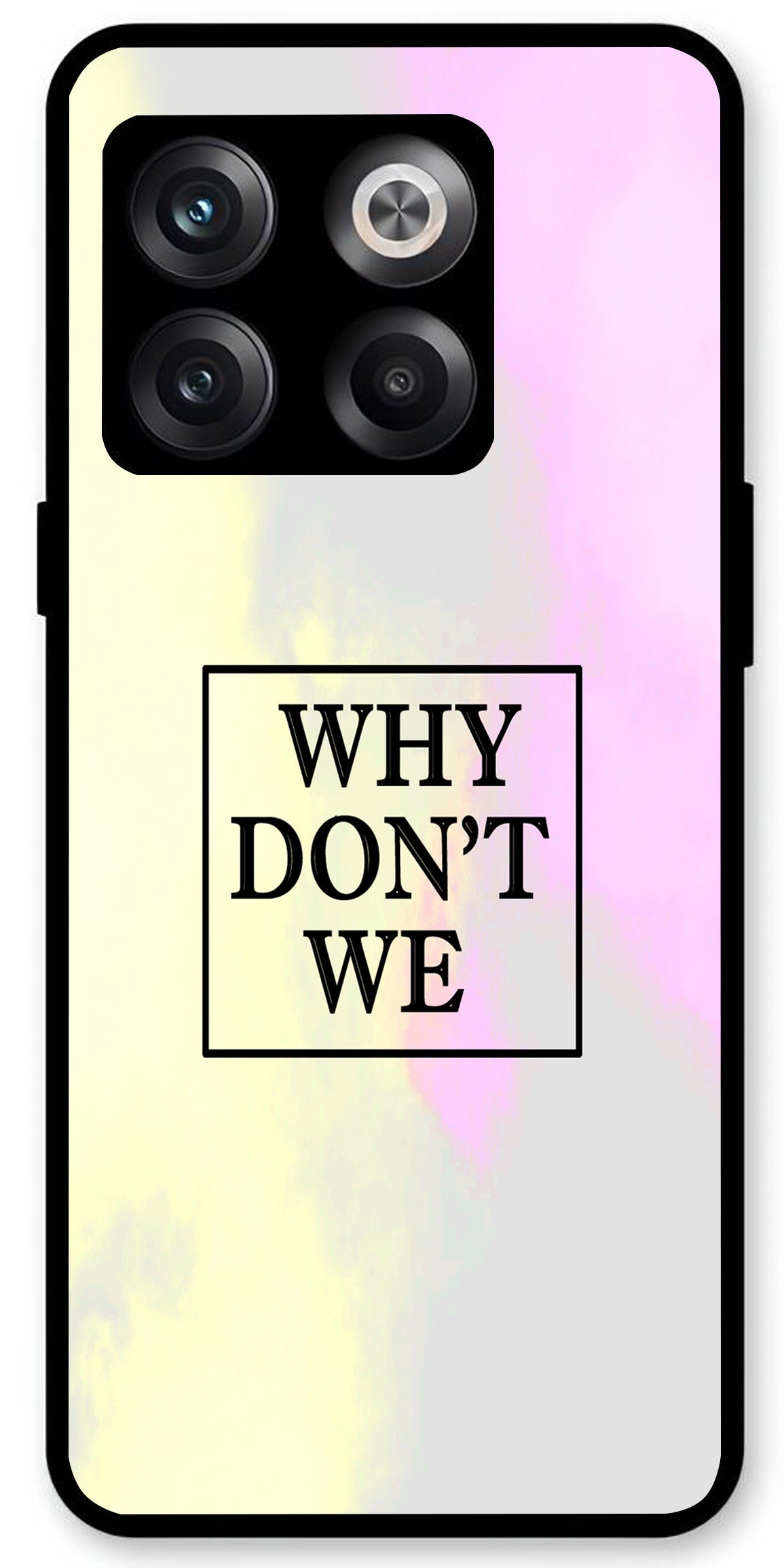 Why Don’t We Unbreakable Metal Back Case Mobile Cover with 4 Side Protection and Soft TPU Sides for OnePlus10T