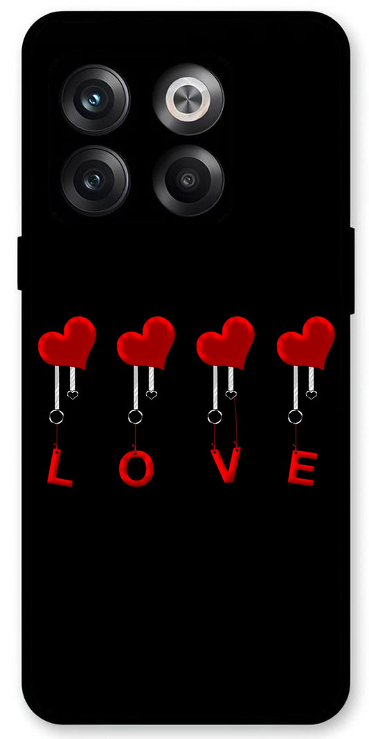 Love Design Unbreakable Metal Back Case Mobile Cover with 4 Side Protection and Soft TPU Sides for OnePlus10T