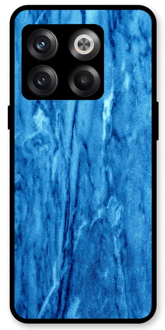 Blue Marble Pattern Unbreakable Metal Back Case Mobile Cover with 4 Side Protection and Soft TPU Sides for OnePlus10T