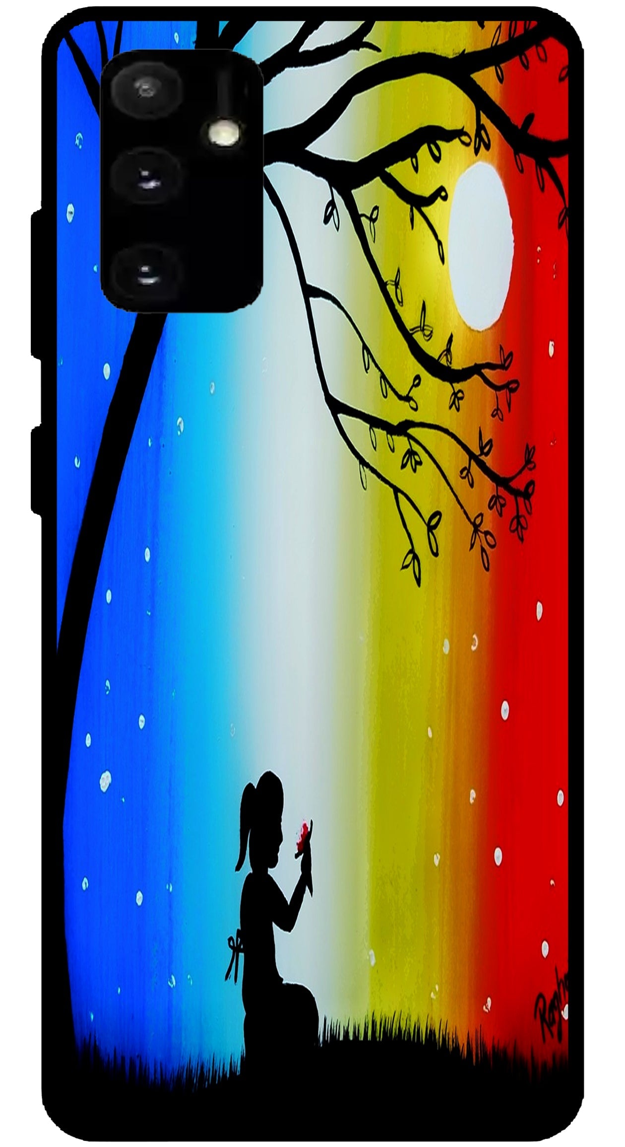 Alone Girl Unbreakable Metal Back Case Mobile Cover with 4 Side Protection and Soft TPU Sides for SAMSUNG A04