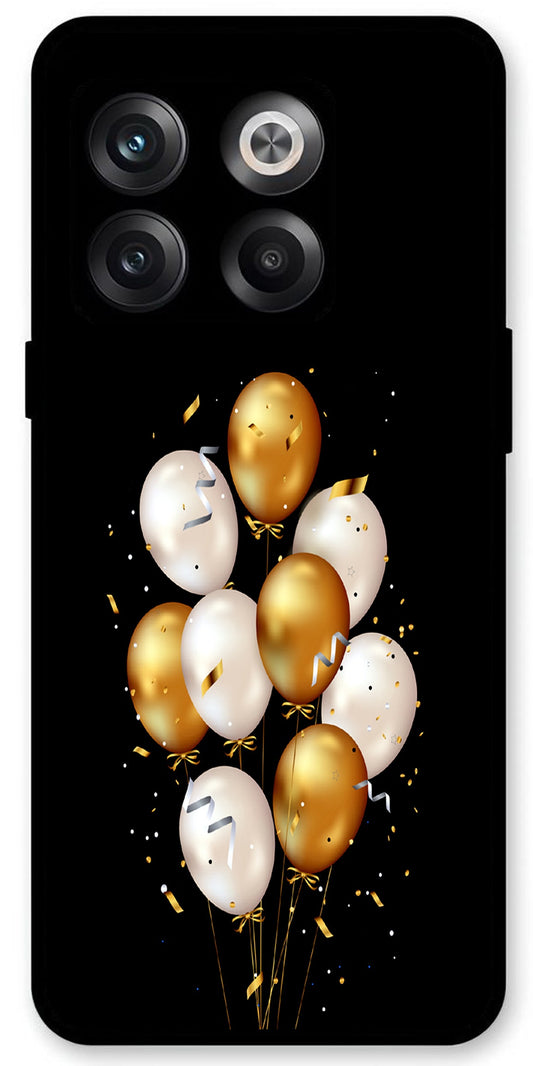 Ballons Multicolour Unbreakable Metal Back Case Mobile Cover with 4 Side Protection and Soft TPU Sides for OnePlus10T