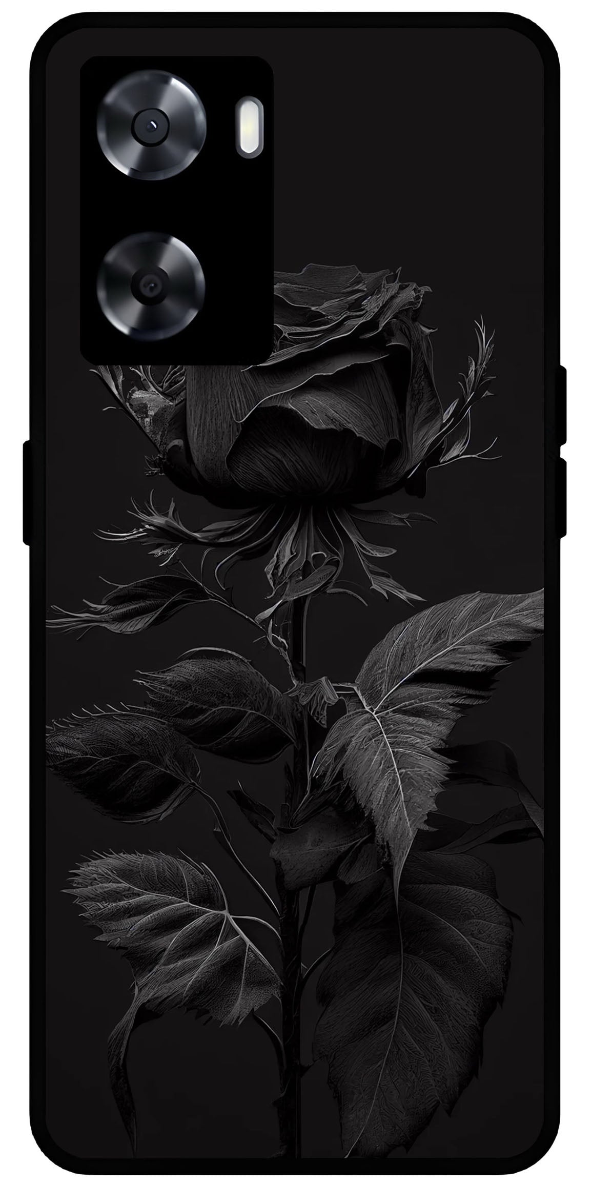 Vintage Flower Printed Unbreakable Metal Back Case Mobile Cover with 4 Side Protection and Soft TPU Sides for OnePlus Nord N20 SE