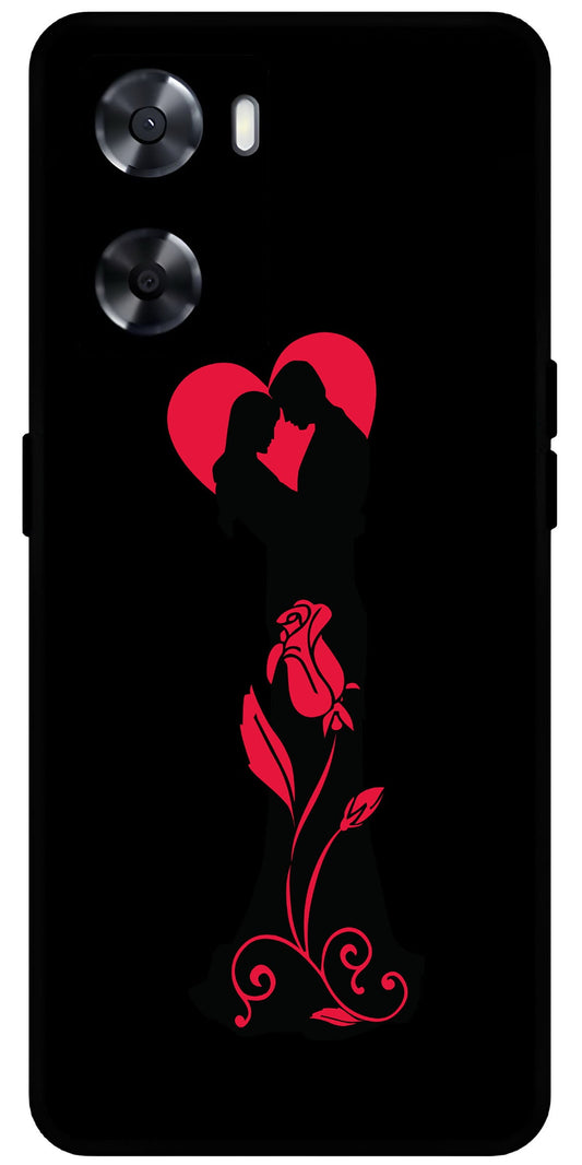 Couple Black Pink Printed Unbreakable Metal Back Case Mobile Cover with 4 Side Protection and Soft TPU Sides for OnePlus Nord N20 SE