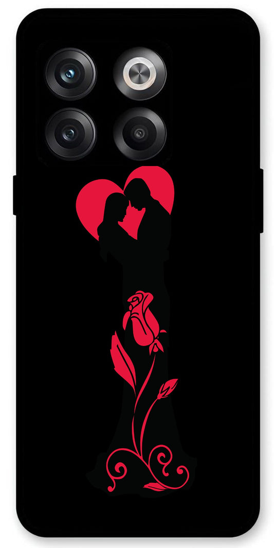 Couple Black Pink Printed Unbreakable Metal Back Case Mobile Cover with 4 Side Protection and Soft TPU Sides for OnePlus10T