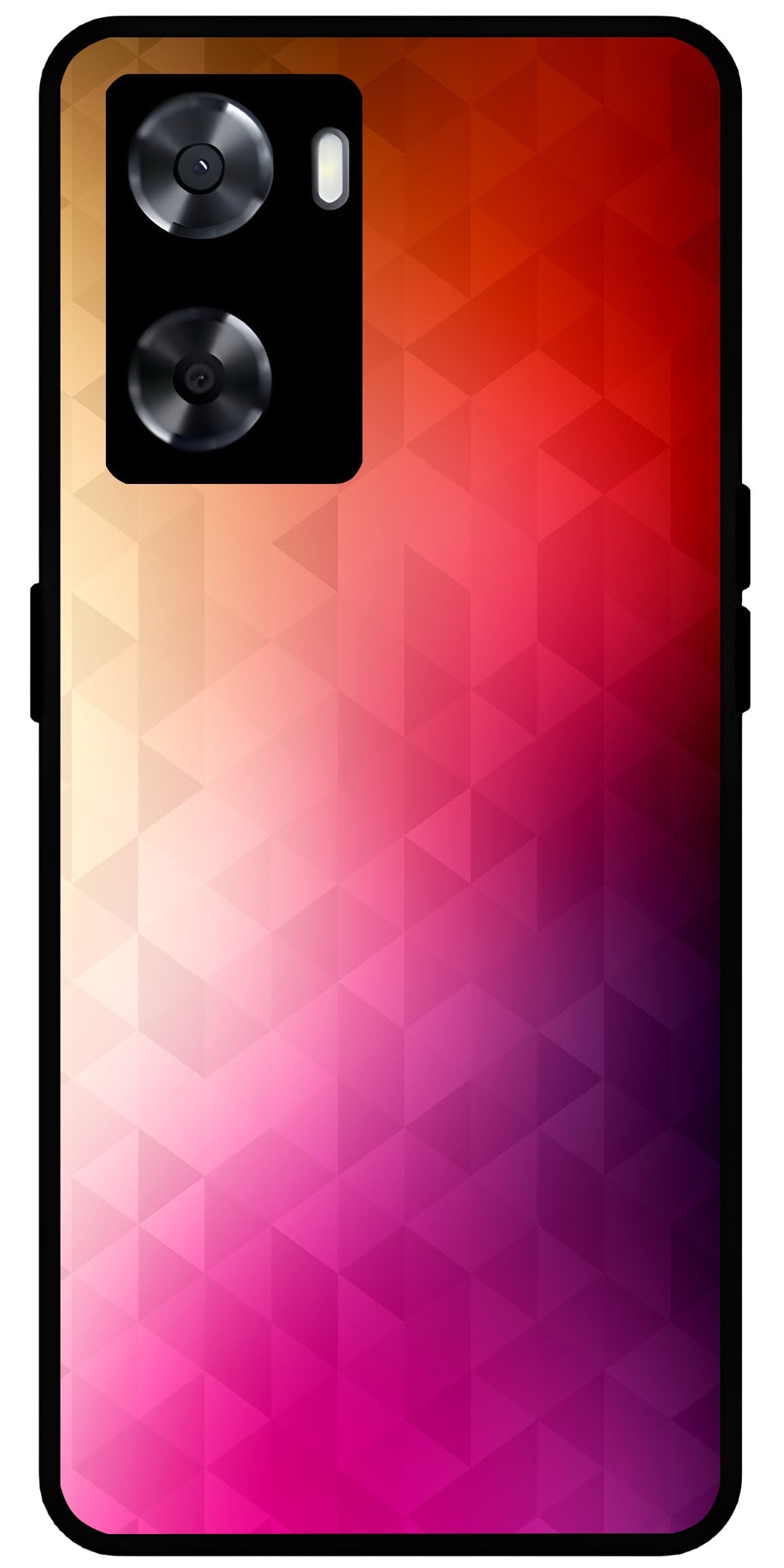 Plain Pink Orange Printed Unbreakable Metal Back Case Mobile Cover with 4 Side Protection and Soft TPU Sides for OnePlus Nord N20 SE