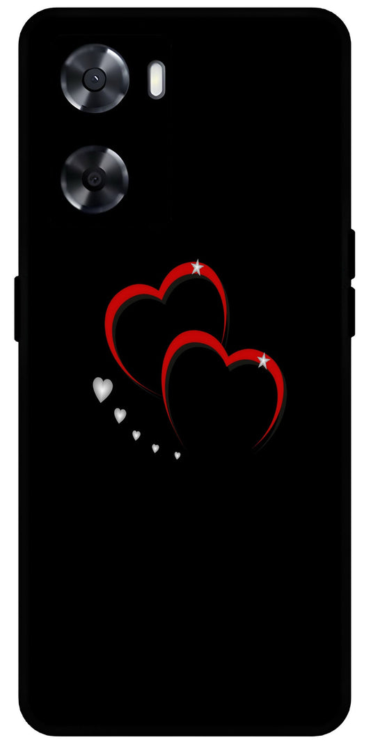 Red Hearts Printed Unbreakable Metal Back Case Mobile Cover with 4 Side Protection and Soft TPU Sides for OnePlus Nord N20 SE