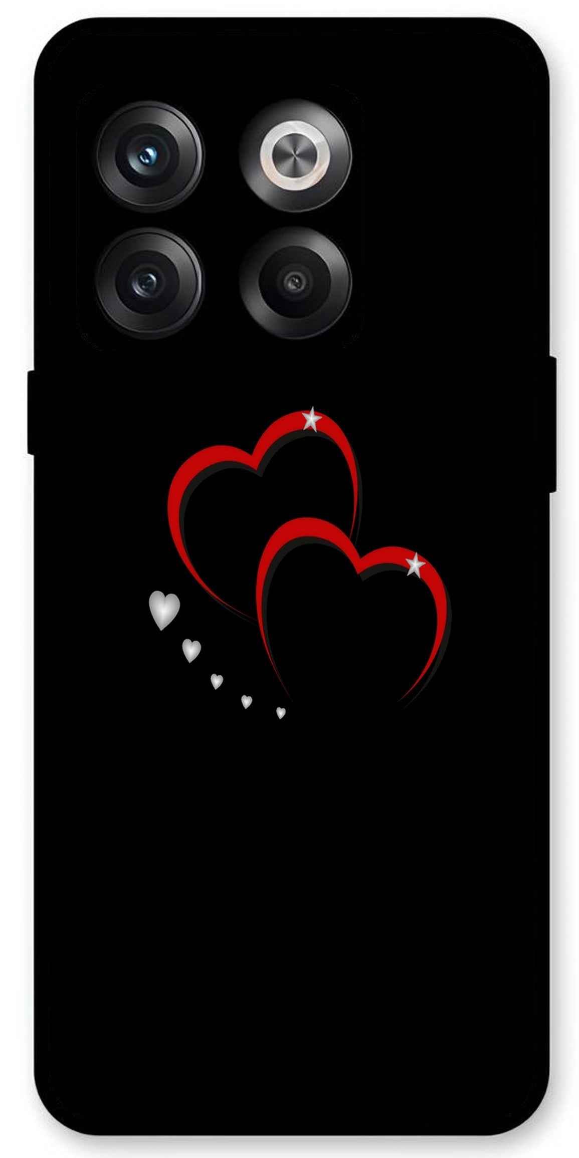 Red Hearts Printed Unbreakable Metal Back Case Mobile Cover with 4 Side Protection and Soft TPU Sides for OnePlus10T