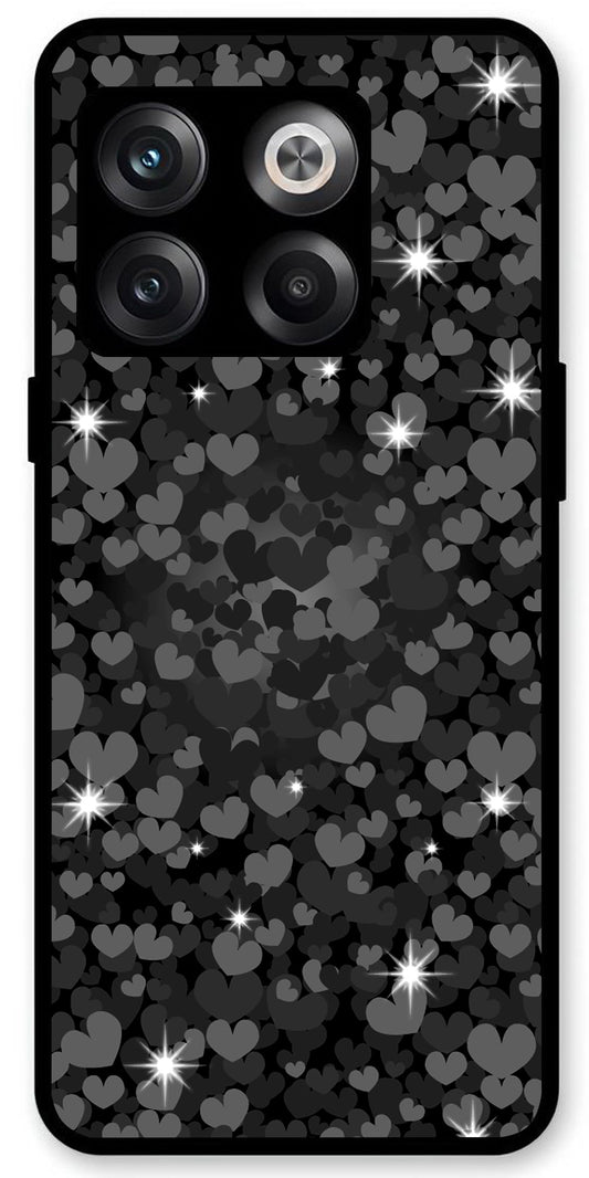 Little Hearts Unbreakable Metal Back Case Mobile Cover with 4 Side Protection and Soft TPU Sides for OnePlus10T