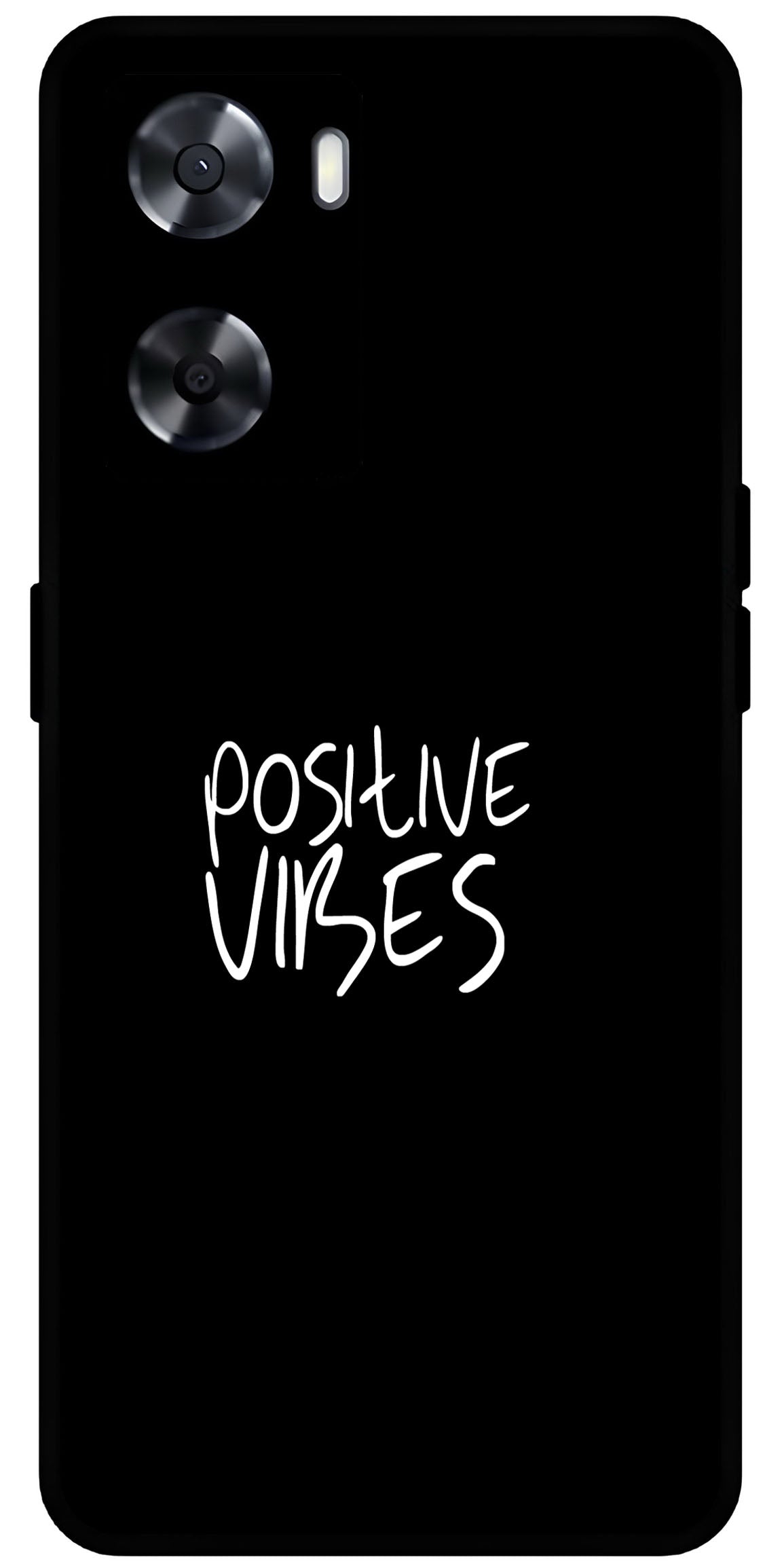 Positive Vibes Unbreakable Metal Back Case Mobile Cover with 4 Side Protection and Soft TPU Sides for OnePlus Nord N20 SE