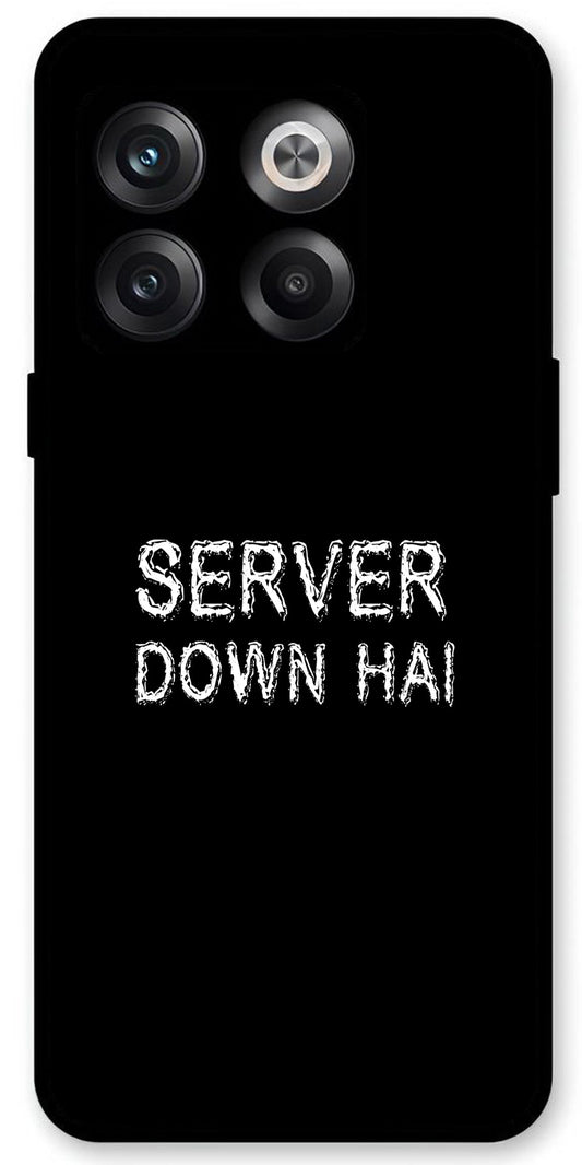 Server Down Hai Unbreakable Metal Back Case Mobile Cover with 4 Side Protection and Soft TPU Sides for OnePlus10T