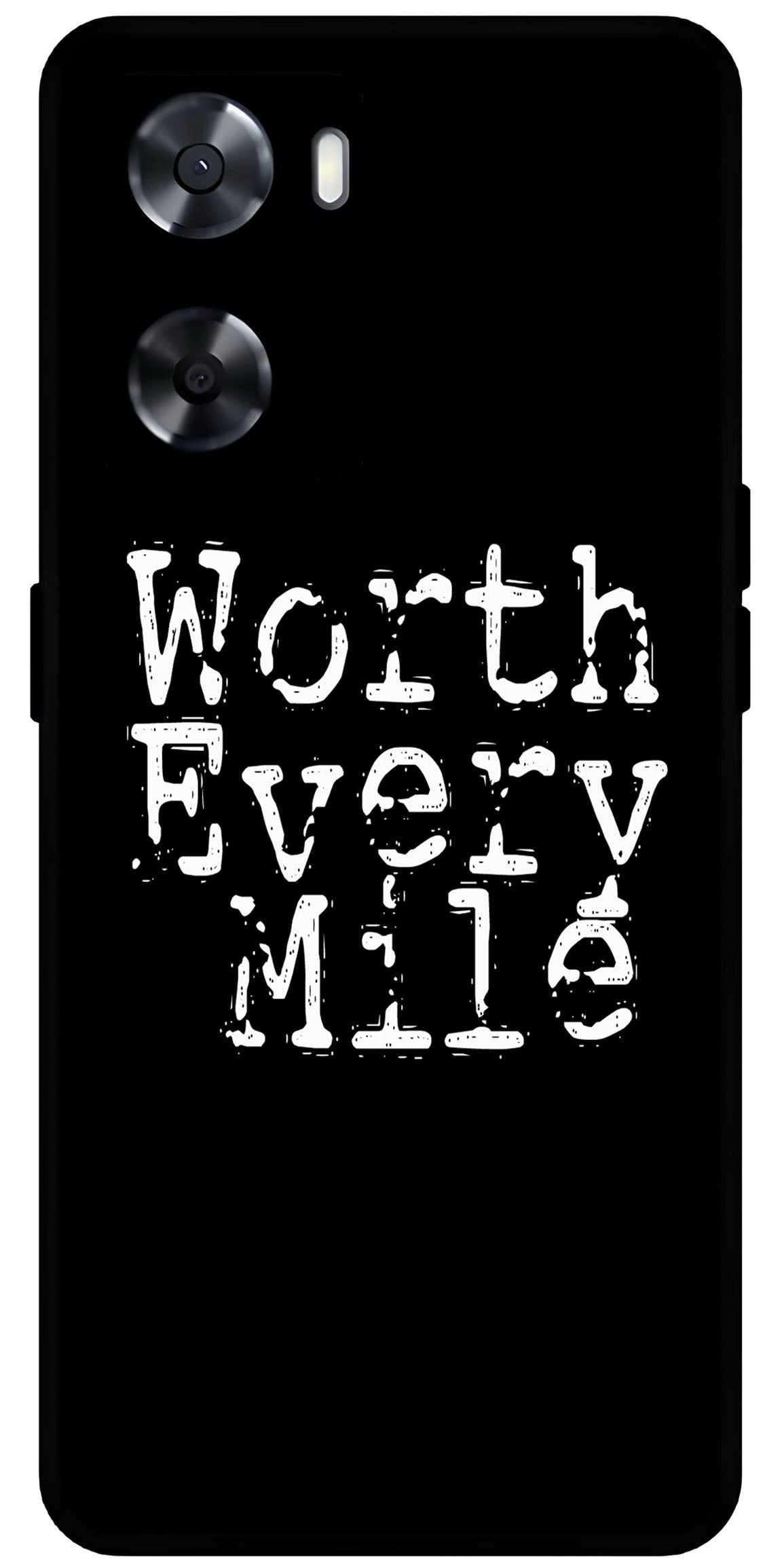 Worth Every Mile Unbreakable Metal Back Case Mobile Cover with 4 Side Protection and Soft TPU Sides for OnePlus Nord N20 SE