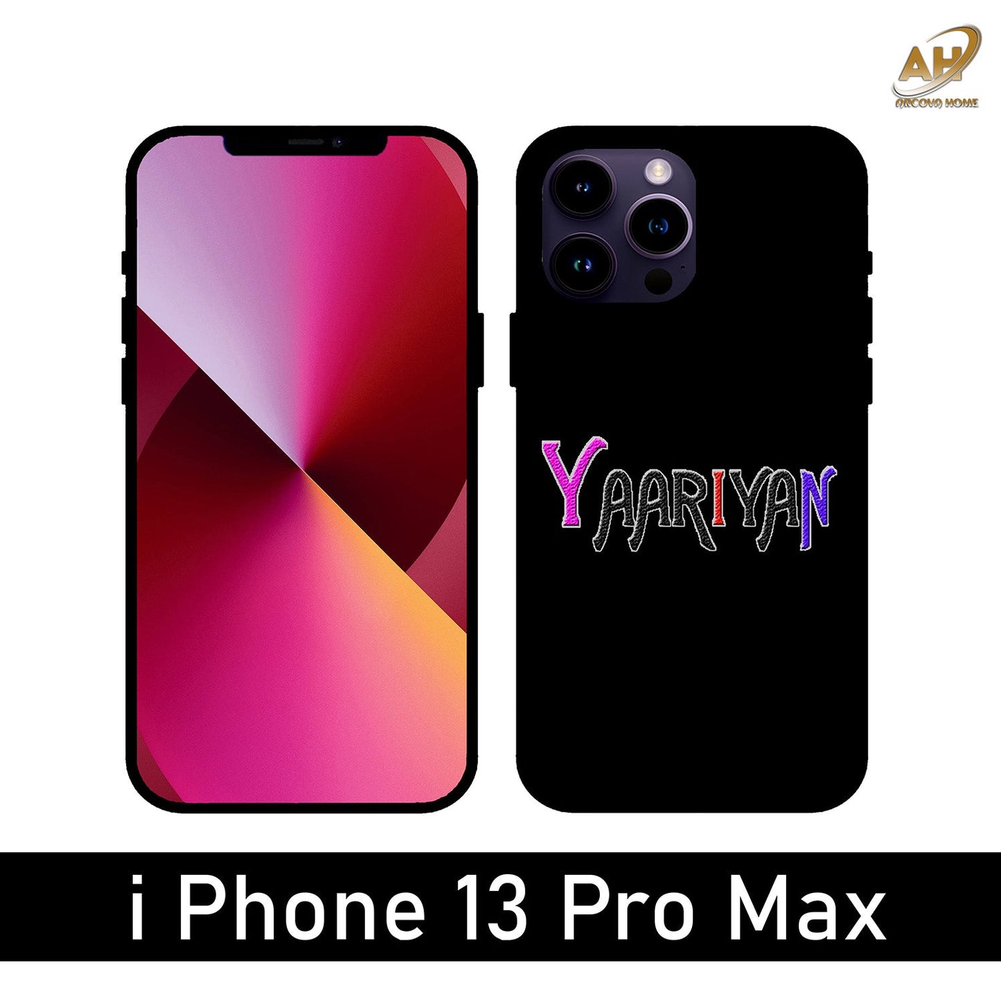 Yaariyan Unbreakable Metal Back Case Mobile Cover with 4 Side Protection and Soft TPU Sides for Apple iPhone 13 Pro Max