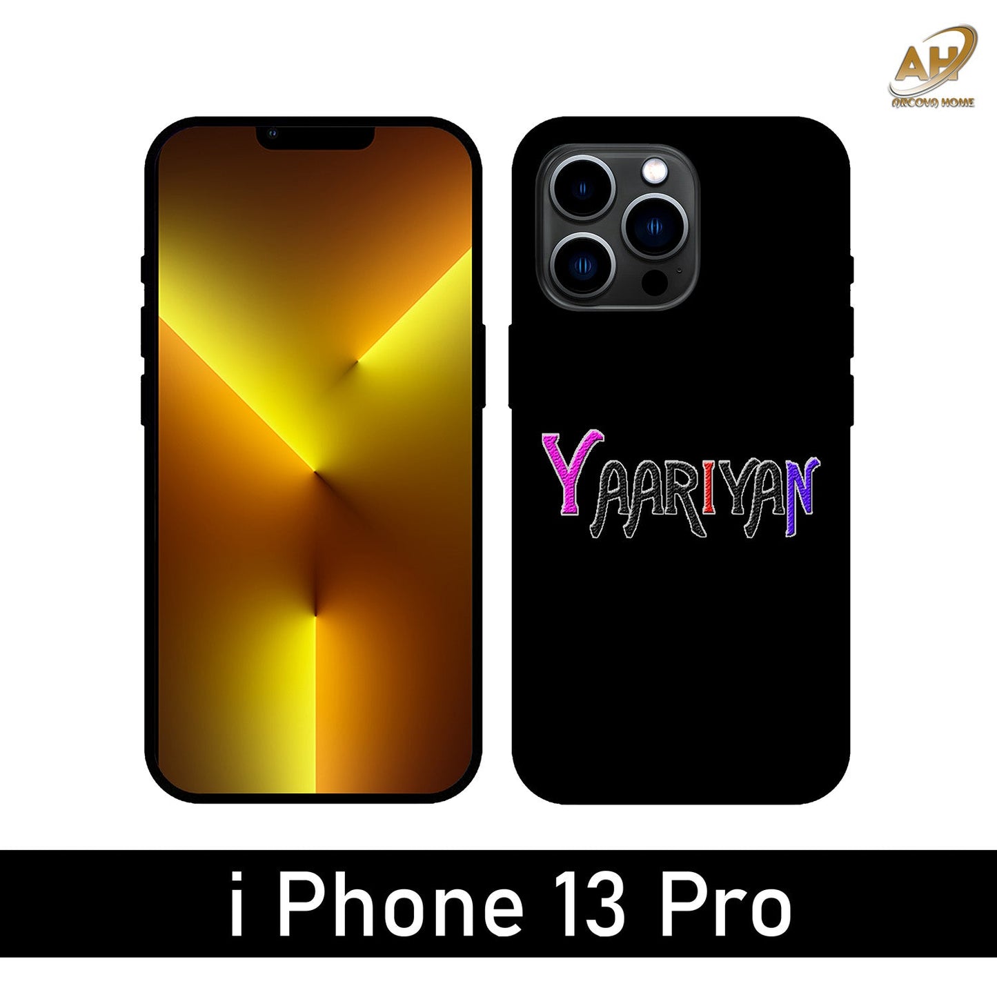 Yaariyan Unbreakable Metal Back Case Mobile Cover with 4 Side Protection and Soft TPU Sides for Apple iPhone 13 Pro