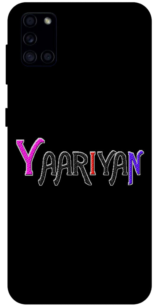 Yaariyan Unbreakable Metal Back Case Mobile Cover with 4 Side Protection and Soft TPU Sides for SAMSUNG A31