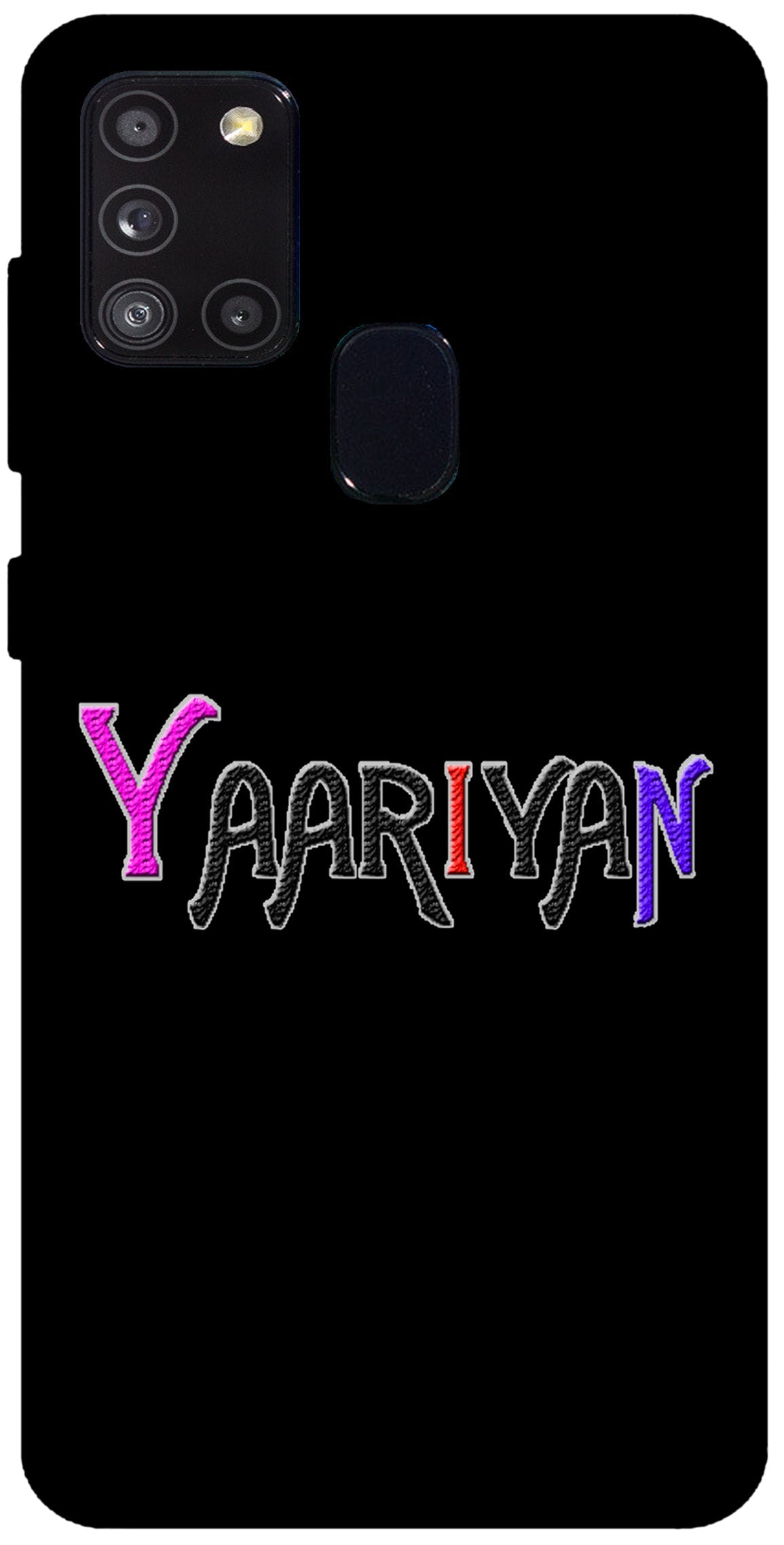 Yaariyan Unbreakable Metal Back Case Mobile Cover with 4 Side Protection and Soft TPU Sides for SAMSUNG A21 S