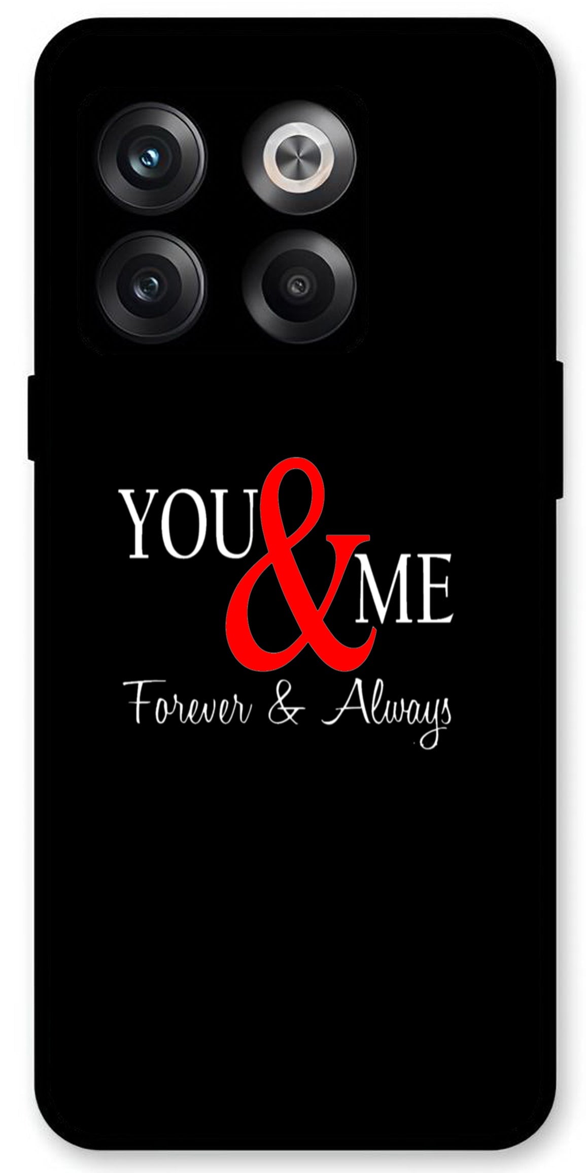 You and Me Unbreakable Metal Back Case Mobile Cover with 4 Side Protection and Soft TPU Sides for OnePlus10T