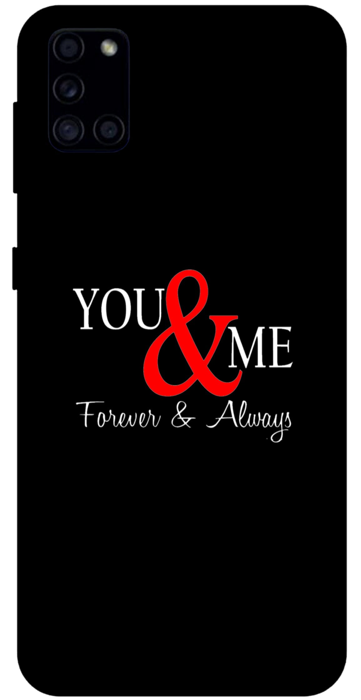 You and Me Unbreakable Metal Back Case Mobile Cover with 4 Side Protection and Soft TPU Sides for SAMSUNG A31