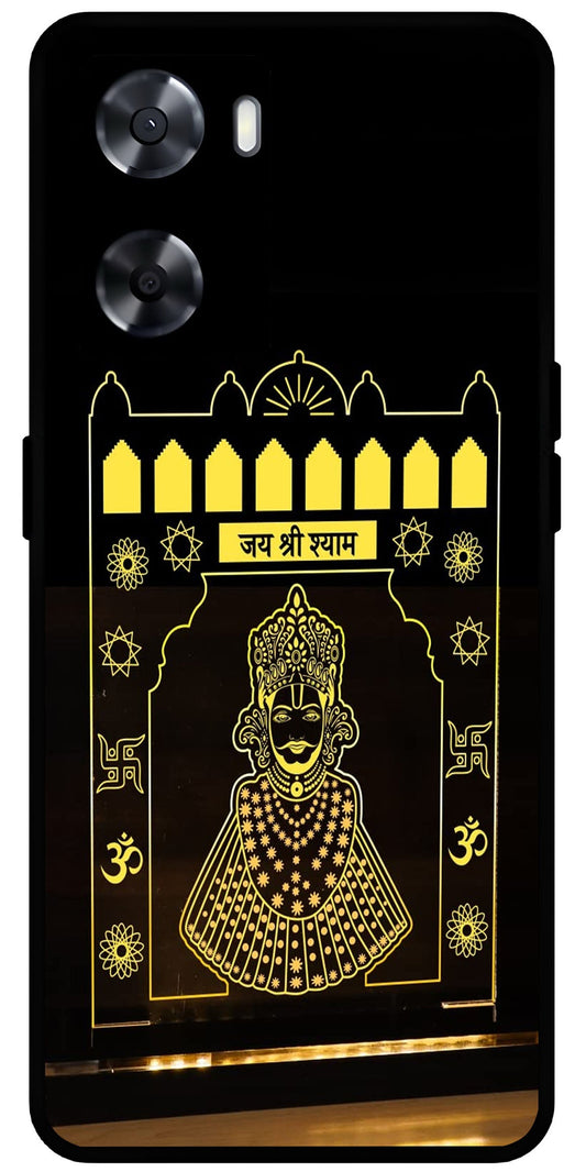 Jai Shree Shyam Yellow Design Unbreakable Metal Back Case Mobile Cover with 4 Side Protection and Soft TPU Sides for OnePlus Nord N20 SE