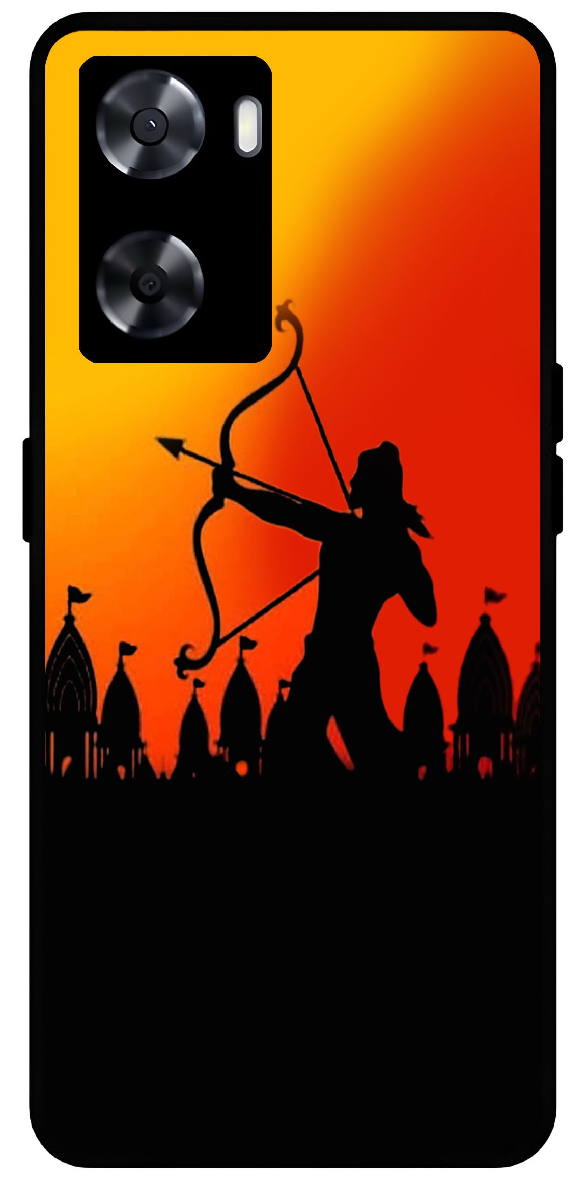 Jai Shree Ram Unbreakable Metal Back Case Mobile Cover with 4 Side Protection and Soft TPU Sides for OnePlus Nord N20 SE