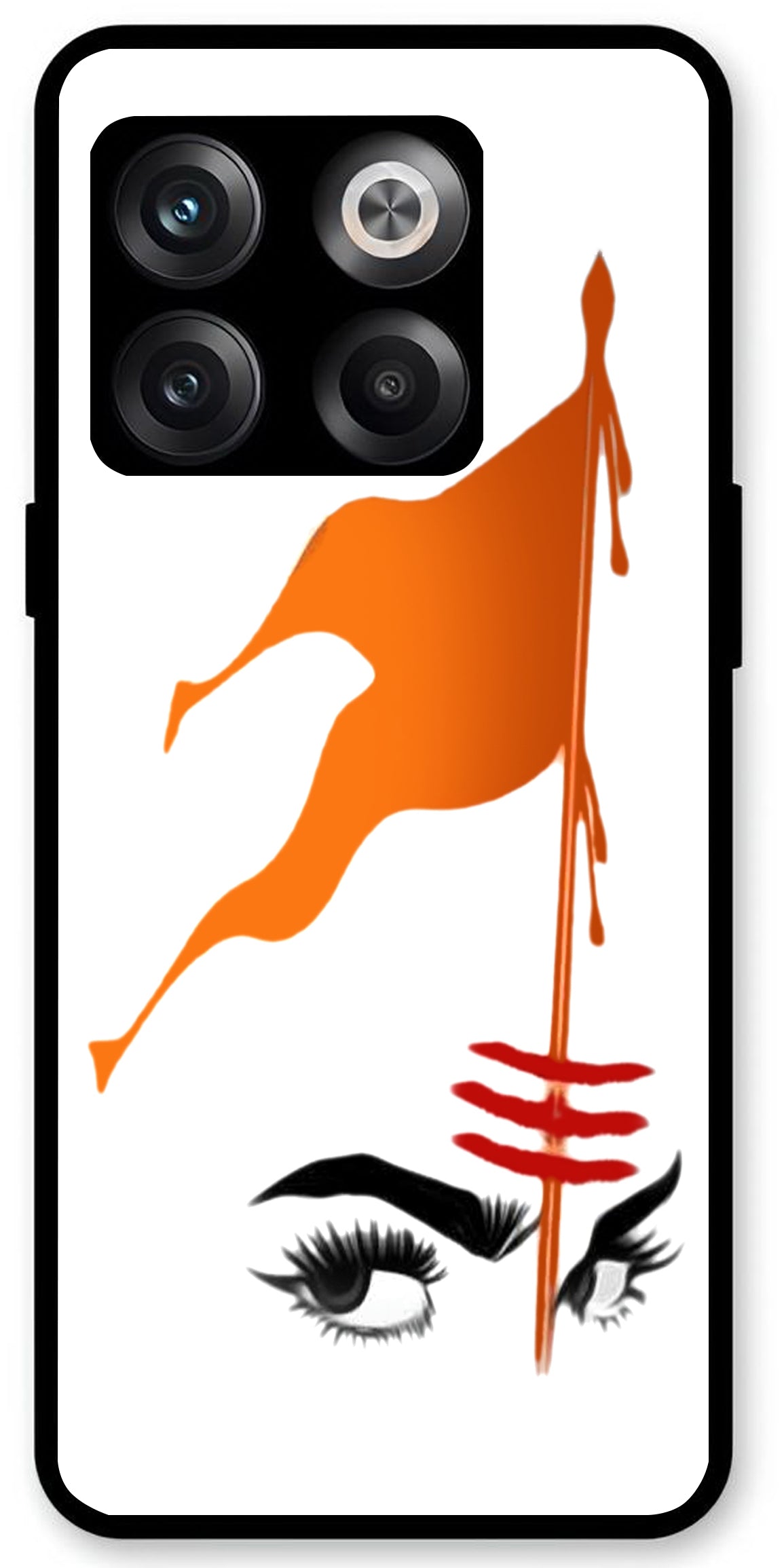 Hindu Flag Art Unbreakable Metal Back Case Mobile Cover with 4 Side Protection and Soft TPU Sides for OnePlus10T