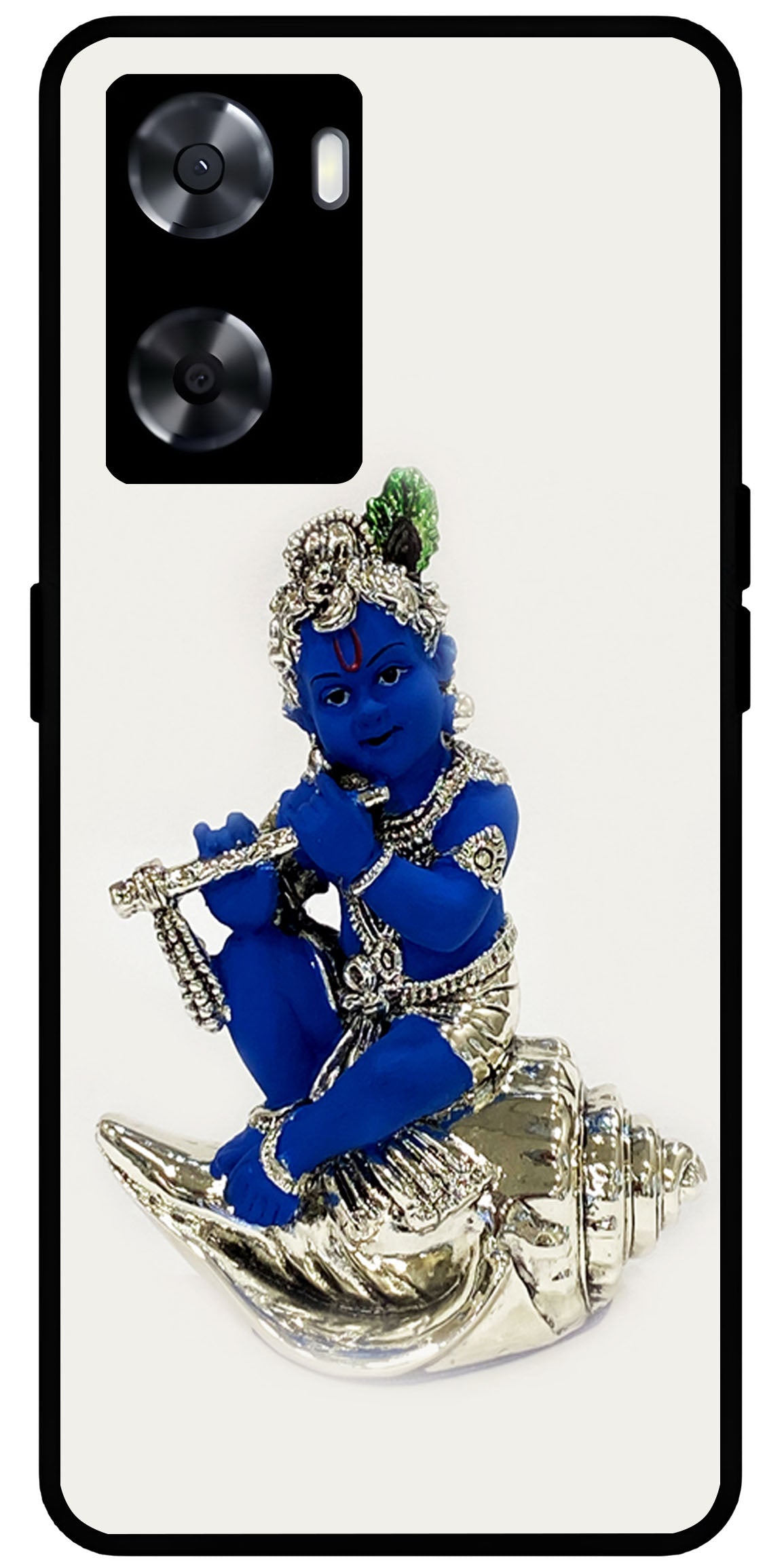 Kanha Ji Silver Unbreakable Metal Back Case Mobile Cover with 4 Side Protection and Soft TPU Sides for OnePlus Nord N20 SE