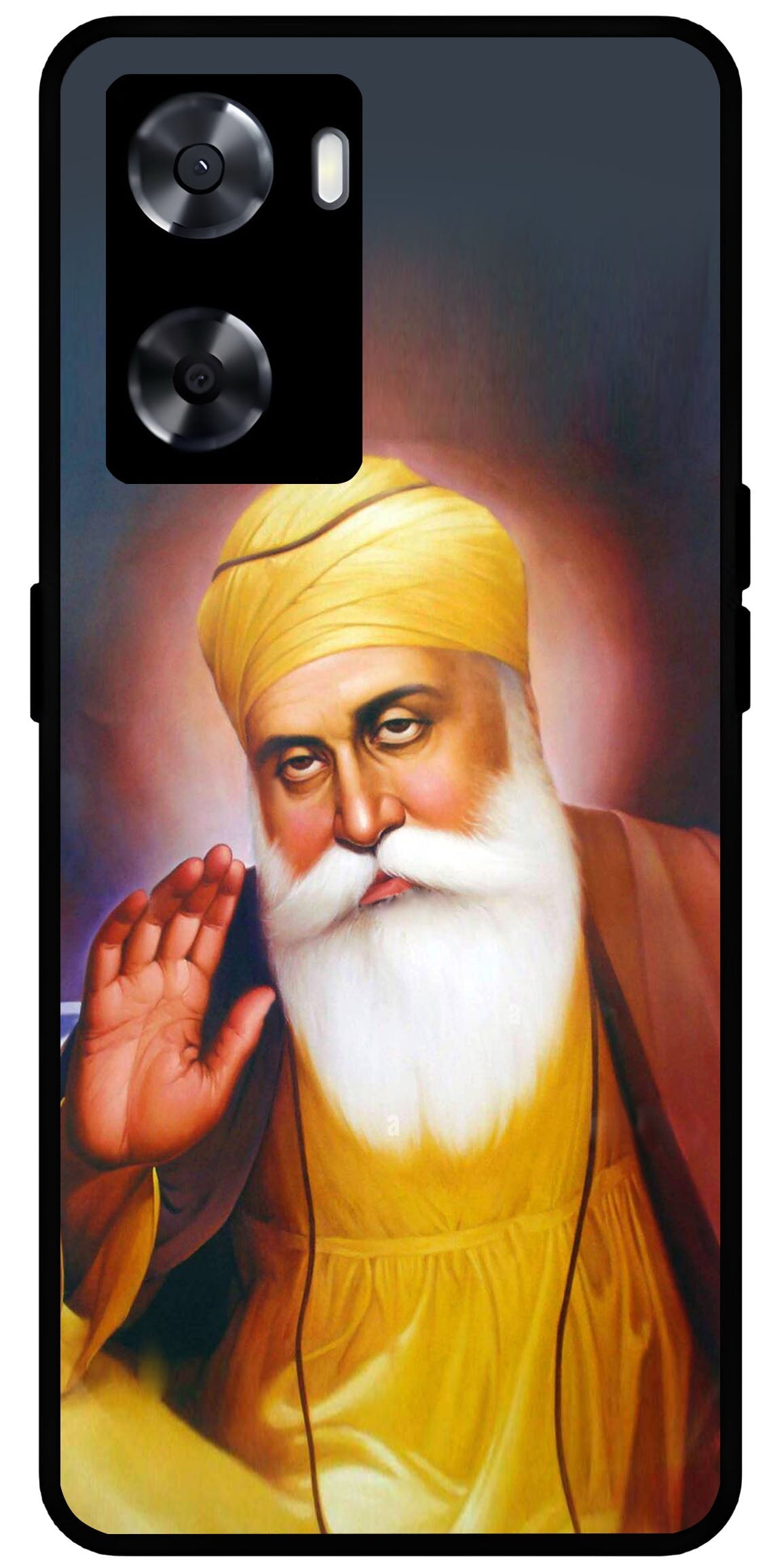 Guru Nanak Dev Ji Unbreakable Metal Back Case Mobile Cover with 4 Side Protection and Soft TPU Sides for OnePlus Nord N20 SE