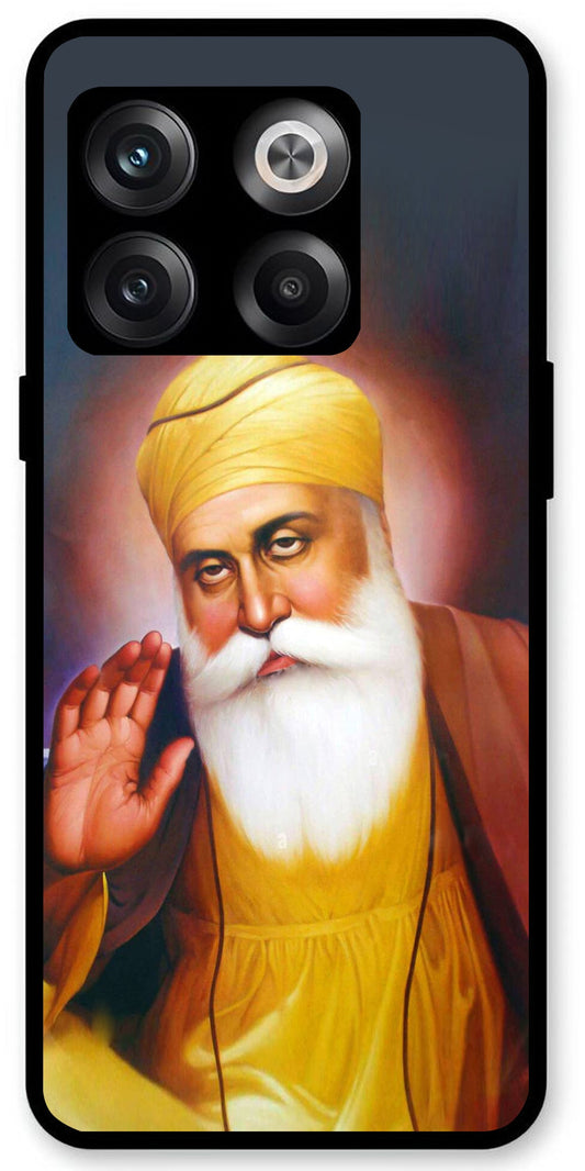 Guru Nanak Dev Ji Unbreakable Metal Back Case Mobile Cover with 4 Side Protection and Soft TPU Sides for OnePlus10T