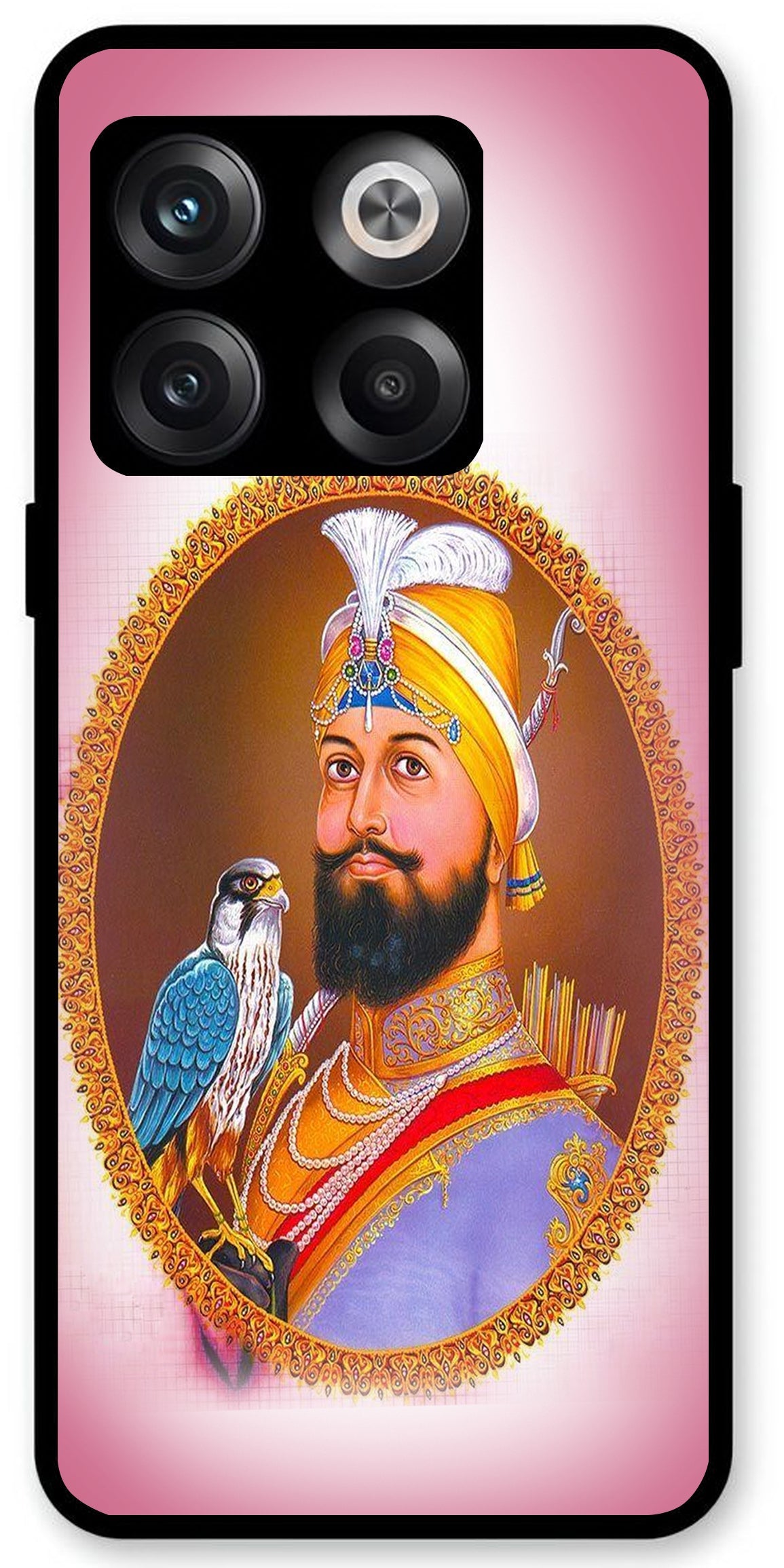 Guru Gobind Singh Ji Colourful Design Unbreakable Metal Back Case Mobile Cover with 4 Side Protection and Soft TPU Sides for OnePlus10T