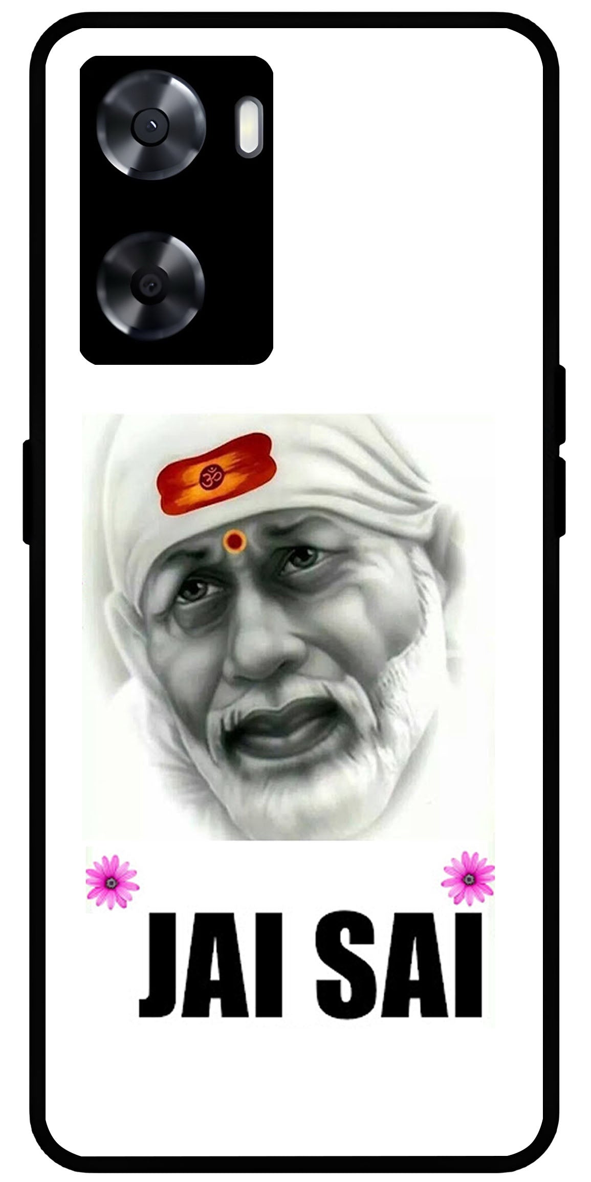 Jai Sai Baba Design Unbreakable Metal Back Case Mobile Cover with 4 Side Protection and Soft TPU Sides for OnePlus Nord N20 SE