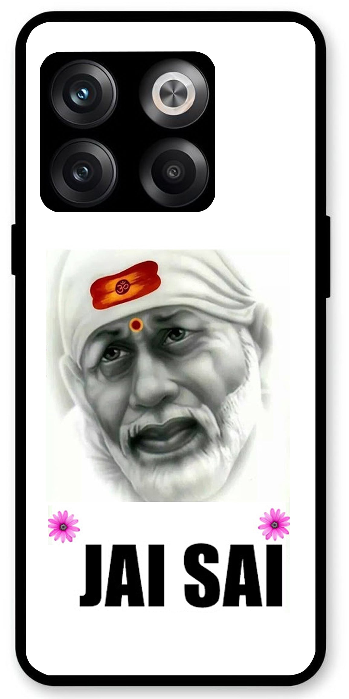 Jai Sai Baba Design Unbreakable Metal Back Case Mobile Cover with 4 Side Protection and Soft TPU Sides for OnePlus10T