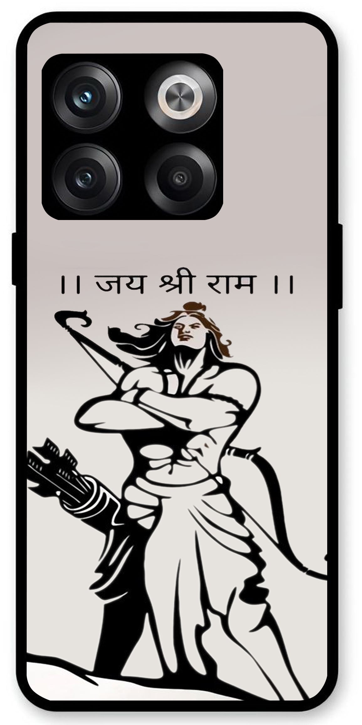 Lord Jai Shree Ram Unbreakable Metal Back Case Mobile Cover with 4 Side Protection and Soft TPU Sides for OnePlus10T