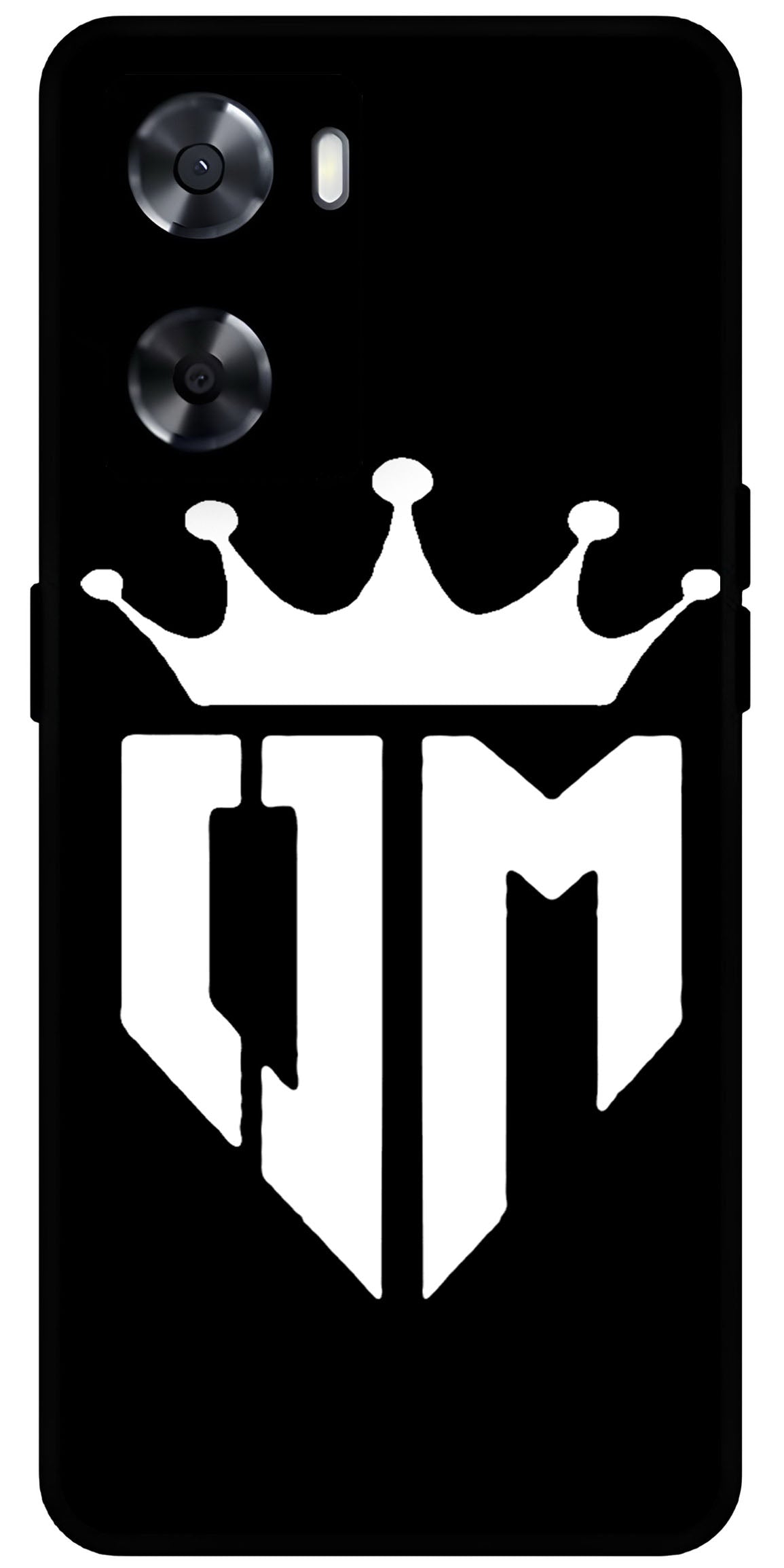 Om Black Design Unbreakable Metal Back Case Mobile Cover with 4 Side Protection and Soft TPU Sides for OnePlus Nord N20 SE