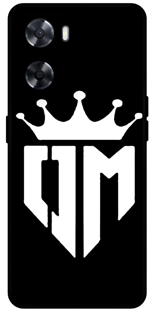 Om Black Design Unbreakable Metal Back Case Mobile Cover with 4 Side Protection and Soft TPU Sides for OnePlus Nord N20 SE