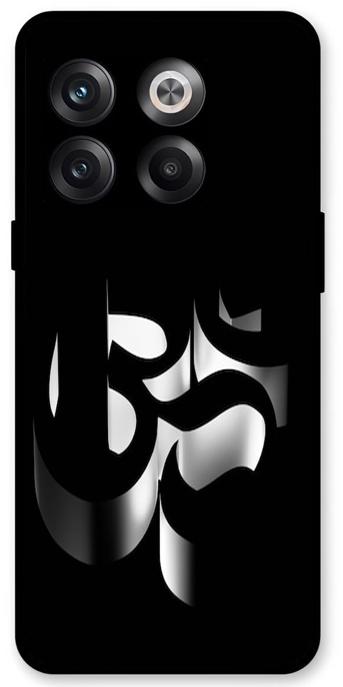 Om Black Symbol Unbreakable Metal Back Case Mobile Cover with 4 Side Protection and Soft TPU Sides for OnePlus10T