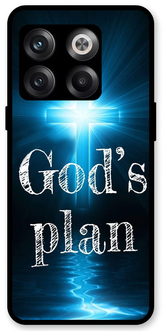 God Plan's Unbreakable Metal Back Case Mobile Cover with 4 Side Protection and Soft TPU Sides for OnePlus10T