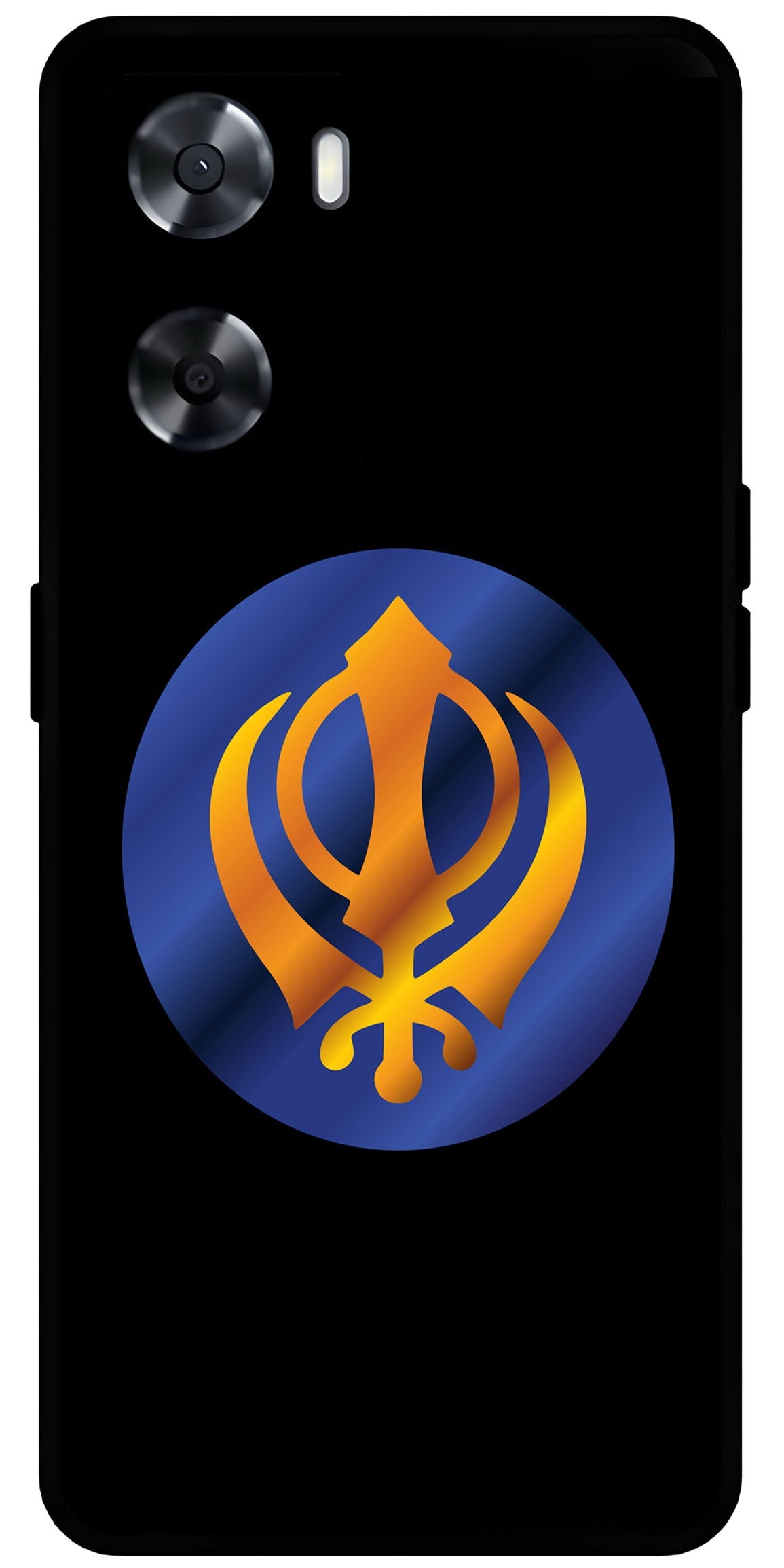 Sikh Symbol Khanda Unbreakable Metal Back Case Mobile Cover with 4 Side Protection and Soft TPU Sides for OnePlus Nord N20 SE