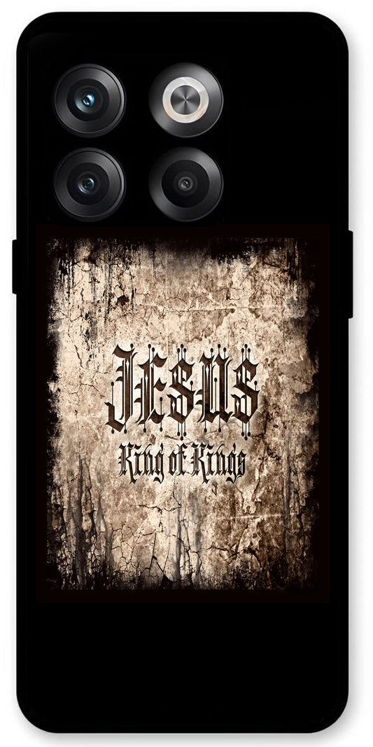 Jesus King of Kings Unbreakable Metal Back Case Mobile Cover with 4 Side Protection and Soft TPU Sides for OnePlus10T