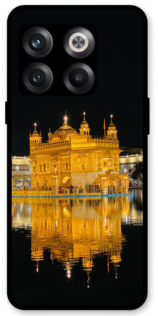 Golden Temple Night Printed Unbreakable Metal Back Case Mobile Cover with 4 Side Protection and Soft TPU Sides for OnePlus10T