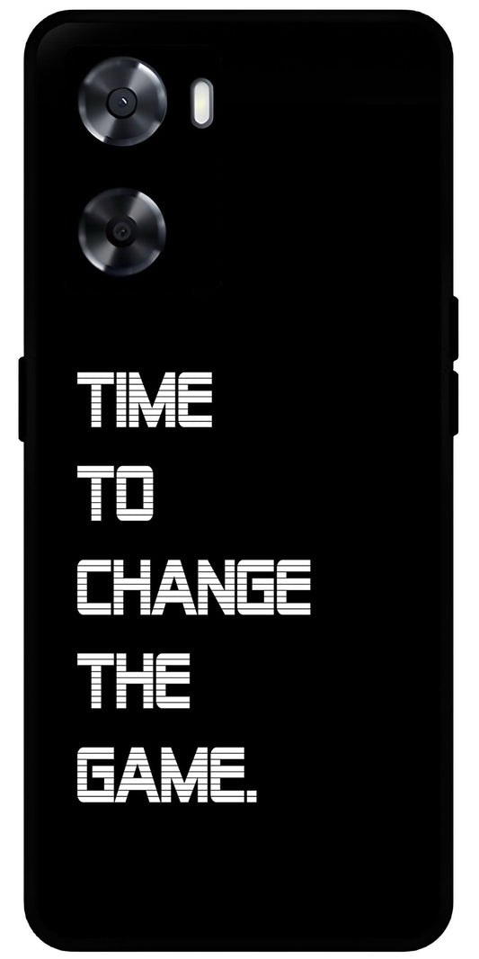 Time to Change The Game Unbreakable Metal Back Case Mobile Cover with 4 Side Protection and Soft TPU Sides for OnePlus Nord N20 SE