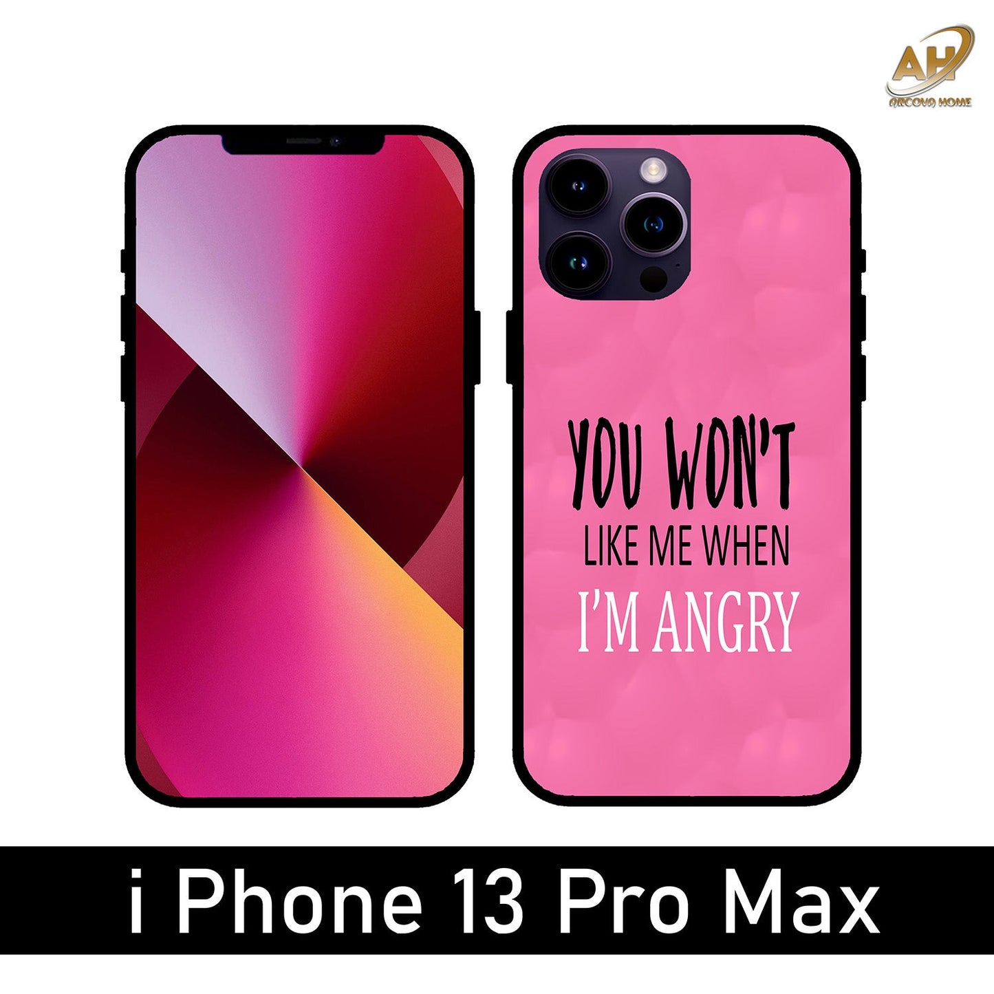 You Won't Like Me Unbreakable Metal Back Case Mobile Cover with 4 Side Protection and Soft TPU Sides for Apple iPhone 13 Pro Max