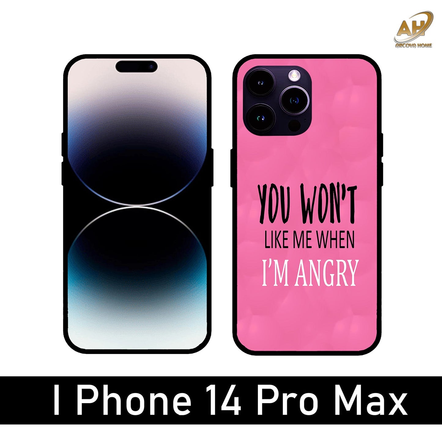 You Won't Like Me Unbreakable Metal Back Case Mobile Cover with 4 Side Protection and Soft TPU Sides for Apple iPhone 14 Pro Max