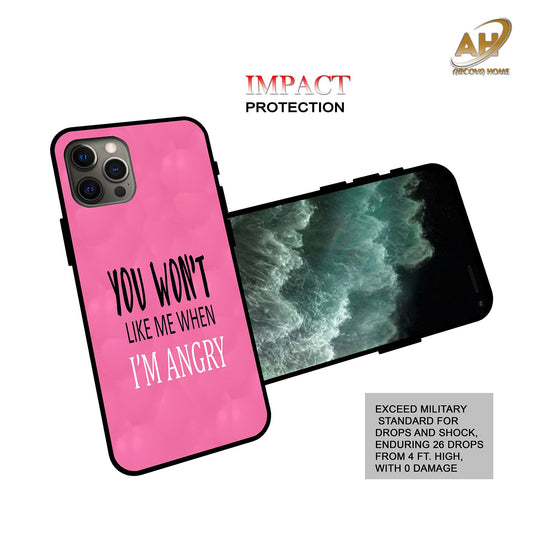 You Won't Like Me Unbreakable Metal Back Case Mobile Cover with 4 Side Protection and Soft TPU Sides for Apple iphone 12 Pro Max