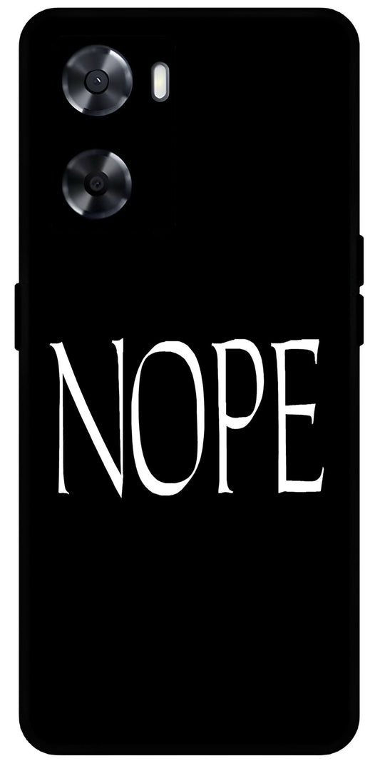 Nope Black Design Unbreakable Metal Back Case Mobile Cover with 4 Side Protection and Soft TPU Sides for OnePlus Nord N20 SE